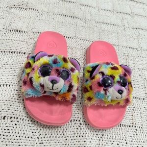 Kids TY Slip-On Shoes | Pink | Leopard